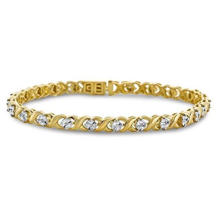 1/2 Carat Diamond XO Bracelet in Gold-Plated Sterling Silver - 7.5" – Netaya