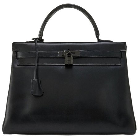 Hermes Limited Edition So Black 35cm Kelly Bag For Sale at 1stdibs