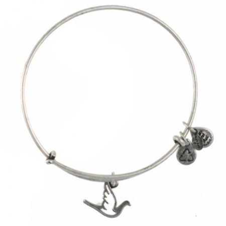 Sterling Silver Dove Charm Bangle