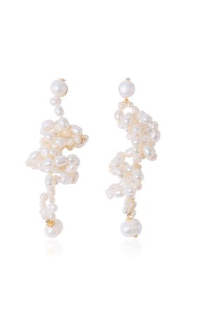 White Lotus Pearl Earrings By Pearl Octopuss.y | Moda Operandi