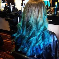 long brown hair to turquoise ombré - Google Search