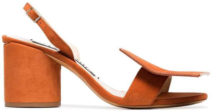 orange Rond Carre 65 leather sandals