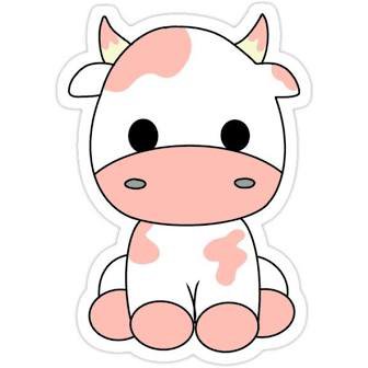 strawberry cow sticker