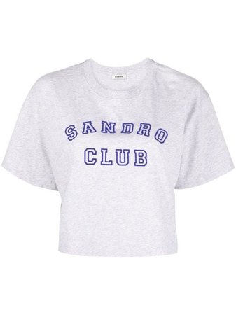 SANDRO Camiseta Corta Con Logo Estampado - Farfetch