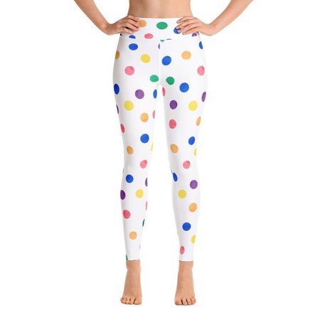 Multi Colored Polka Dot Yoga Leggings | Etsy