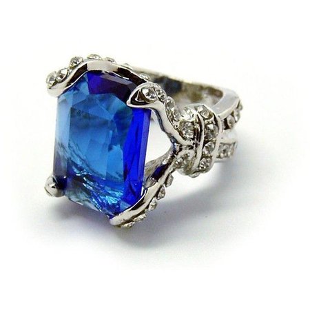 Large Sapphire Diamond Ring
