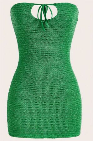 green crochet skirt