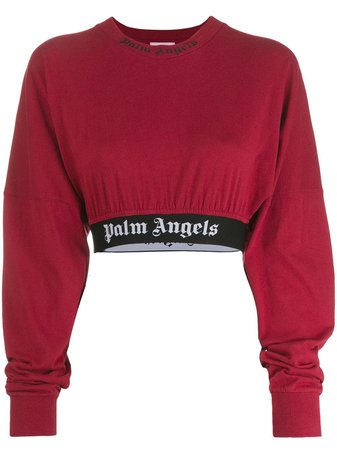 PALM ANGELS cropped sweatshirt