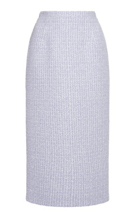 Alessandra Rich Sequined Wool-Blend Tweed Midi Skirt
