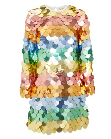 Rainbow Pailette Mini Dress