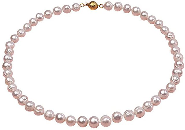 Amazon.com: JYXJEWERLRY Classic White Pearl Necklace 7-9mm Round Freshwater Pearl Necklace 17": Clothing, Shoes & Jewelry