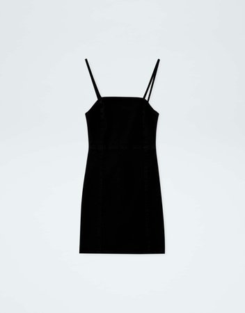 Джинсовое мини-платье с прямым вырезом - PULL&BEAR