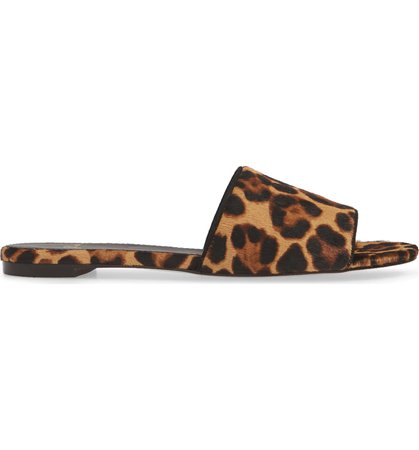 J.Crew Cora Leopard Print Calf Hair Slide Sandal (Women) | Nordstrom