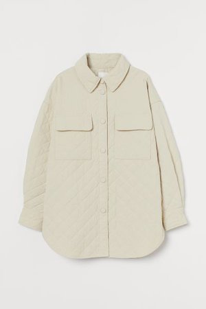 Quilted Shirt Jacket - Light beige - Ladies | H&M US