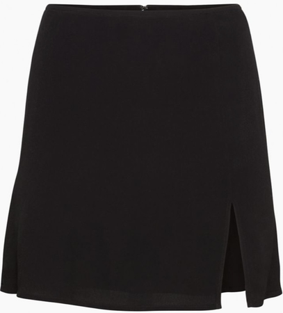 black slit skirt