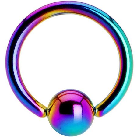 16 Gauge 5/16 Rainbow Anodized Titanium Ball Captive Ring – BodyCandy