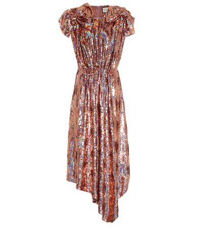 Sequinned silk dress