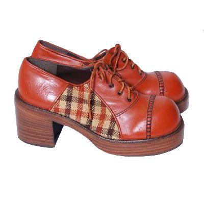 red and plaid platforms