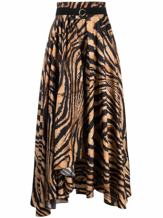 Roberto Cavalli tiger-print belted skirt - FARFETCH