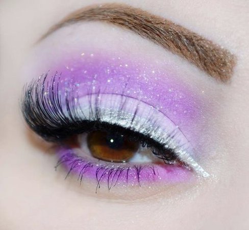 Pastel Purple & Silver Eye Makeup