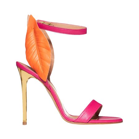 Lola P1 Hot Pink and Orange - Leather Heels | MIRTA