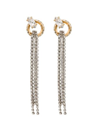 Miu Miu two-tone embellished drop earrings £330 - Buy Online - Mobile Friendly, Fast Delivery