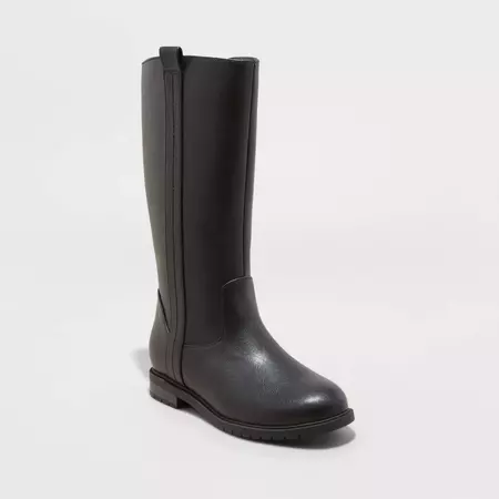 Girls' Ryleigh Riding Boots - Cat & Jack™ Black 4 : Target