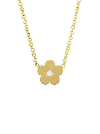 Jennifer Meyer Jewelry - Mini Diamond Daisy Necklace Yellow Gold - Ylang 23