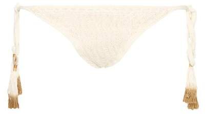 Laharia Tie Side Crochet Bikini Briefs - Womens - Cream