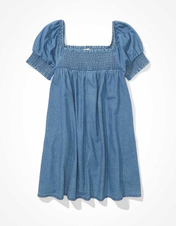AE Denim Puff-Sleeve Mini Dress