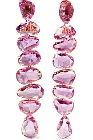 Bayco | 18-karat rose gold sapphire clip earrings | NET-A-PORTER.COM