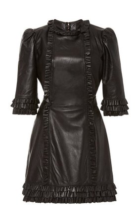 Kate Ruffled Leather Mini Dress By Current/elliott X The Vampire's Wife | Moda Operandi