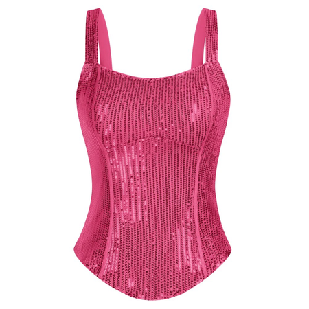 pink sequin corset top
