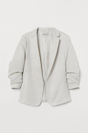Linen-blend Jacket - Light beige - Ladies | H&M CA