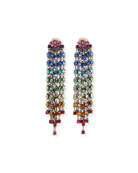 Oscar de la Renta Swarovski Crystal Cascade Rainbow Tendril Earrings | Neiman Marcus