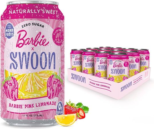 Amazon.com : Swoon Barbie™ Pink Lemonade - Low Carb, Paleo-Friendly, Gluten-Free Keto Drink - Sugar Free Strawberry Lemonade Made with 100% Natural Lemon Juice Concentrate - 12 Fl Oz (Pack of 12) : Grocery & Gourmet Food