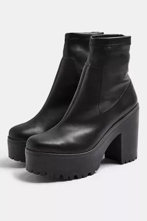 **WIDE FIT BO Black Chunky High Sock Boots | Topshop