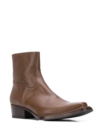 Brown Acne Studios Square-Toe Ankle Boots For Men | Farfetch.com
