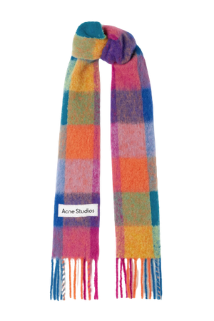 ACNE STUDIOS - Fringed striped knitted scarf