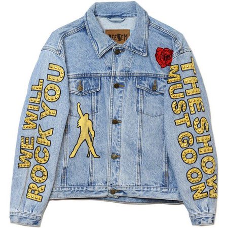 QUEEN jacket Painted Oversized denim We will rock you jean The show... ($350)