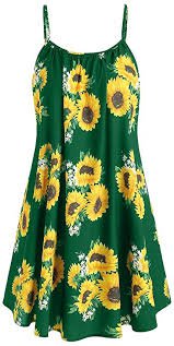 green dress with sunflowers on it - Google Search