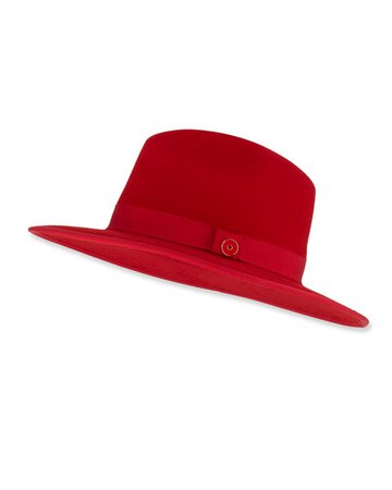 Keith and James Queen Red-Brim Wool Fedora Hat, Black | Neiman Marcus