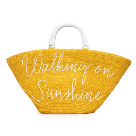 Carlotta "Walking On Sunshine" Straw Bag in Marigold | Eugenia Kim