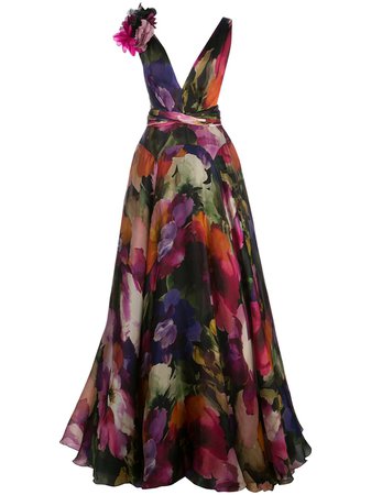 Marchesa Floral Patterned Gown