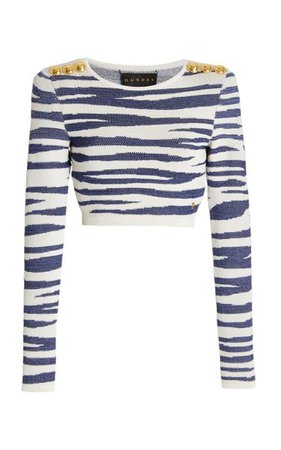 Zebra-Knit Crop Top By Dundas | Moda Operandi