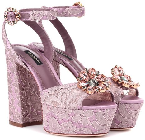 Keira embellished lace sandals