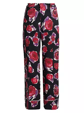 Shop Marni Rose-Print Knit Trousers | Saks Fifth Avenue