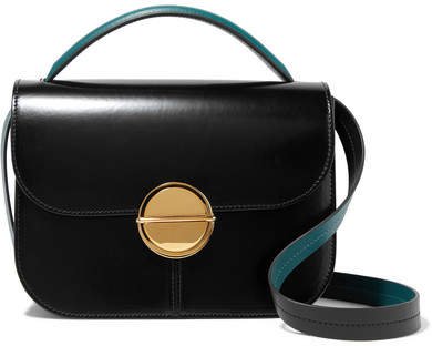 Tuk Medium Glossed-leather Shoulder Bag - Black
