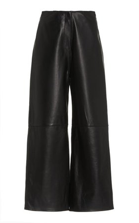 Cropped Leather Wide-Leg Trousers By Toteme | Moda Operandi