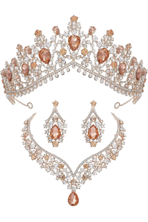 orange tiara set